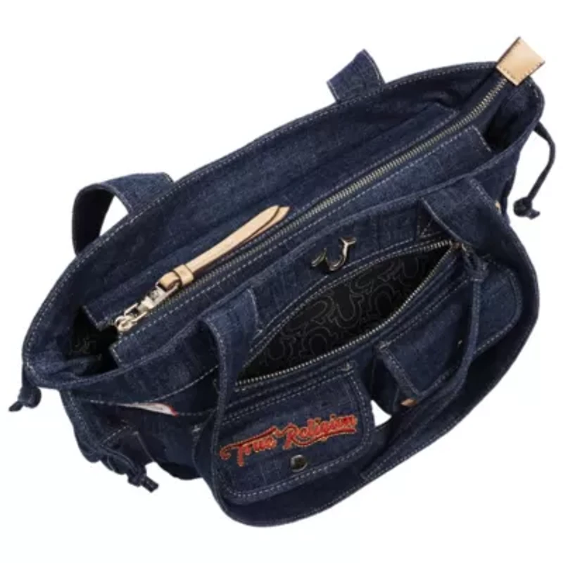 True Religion Multi-Patch Denim Tote