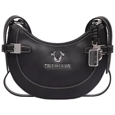 True Religion Blake Smooth PU Belted Hobo Bag – Women’s Faux Leather Shoulder & Crossbody Handbag