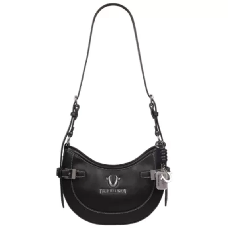 True Religion Blake Smooth PU Belted Hobo Bag – Women’s Faux Leather Shoulder & Crossbody Handbag