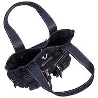 True Religion Zip Top Denim Shoulder Bag