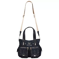True Religion Zip Top Denim Shoulder Bag