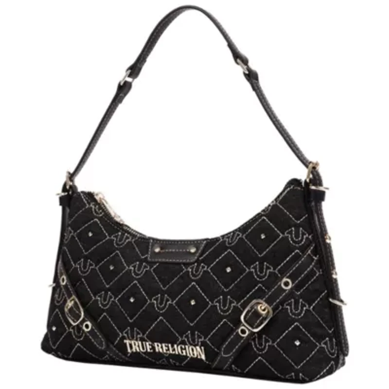 True Religion Multi Pocket Denim Cinch Tote