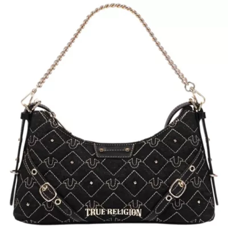True Religion Multi Pocket Denim Cinch Tote