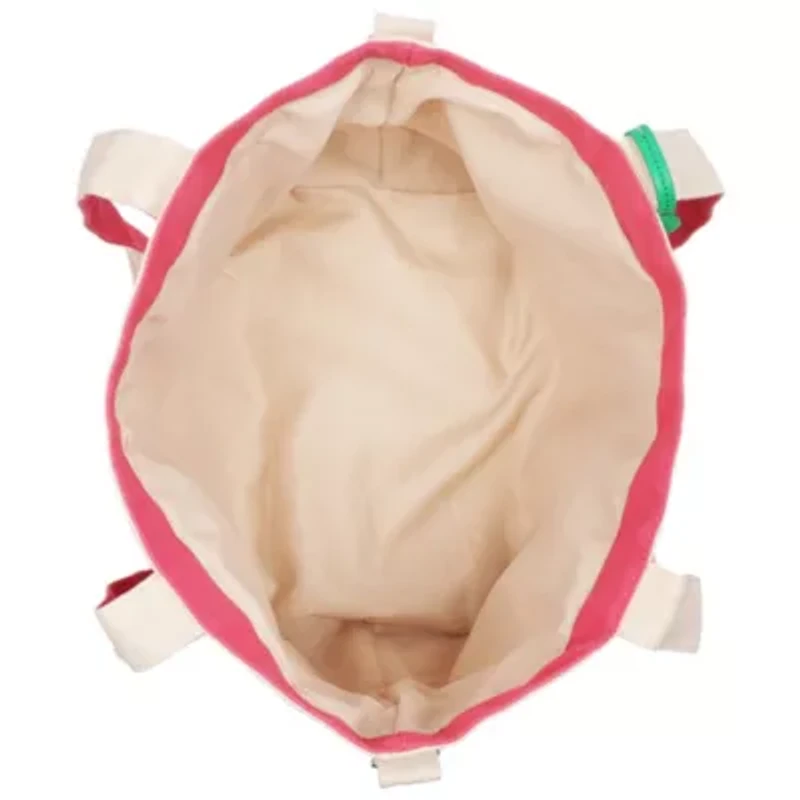 C & C California Strawberry Print Cotton Canvas Tote with Removable Crossbody Strap