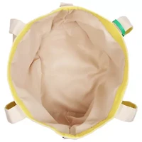 C & C California Citrus Fruit Print Cotton Canvas Tote with Contrast Trim & PU Charm