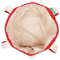 C & C California Cherry Print Cotton Canvas Tote with Contrast Trim & PU Charm