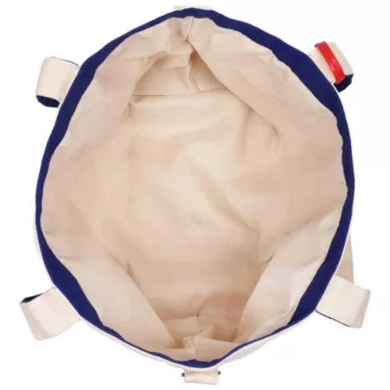 C & C California Lobster & Crab Print Cotton Canvas Tote with Contrast Trim & PU Charm