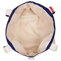 C & C California Lobster & Crab Print Cotton Canvas Tote with Contrast Trim & PU Charm