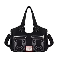 True Religion Horseshoe Stitch BLACK Satchel