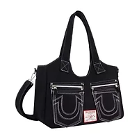 True Religion Horseshoe Stitch BLACK Satchel