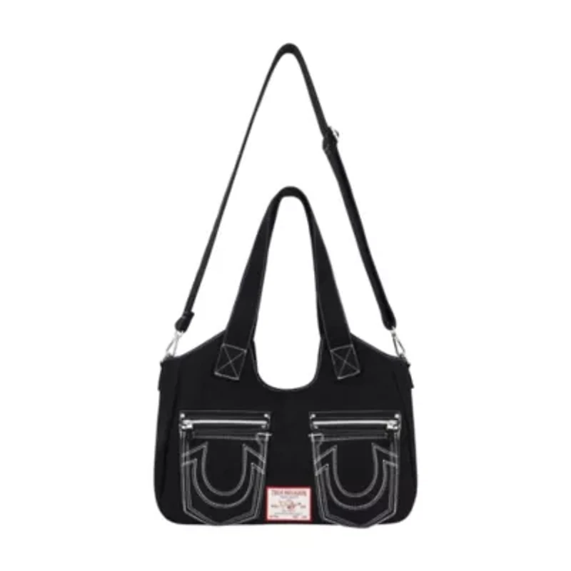 True Religion Horseshoe Stitch BLACK Satchel