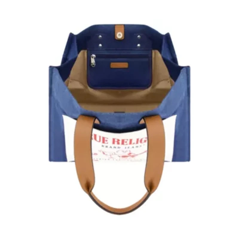 True Religion Large Washed Navy Denim Tote