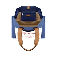 True Religion Large Washed Navy Denim Tote