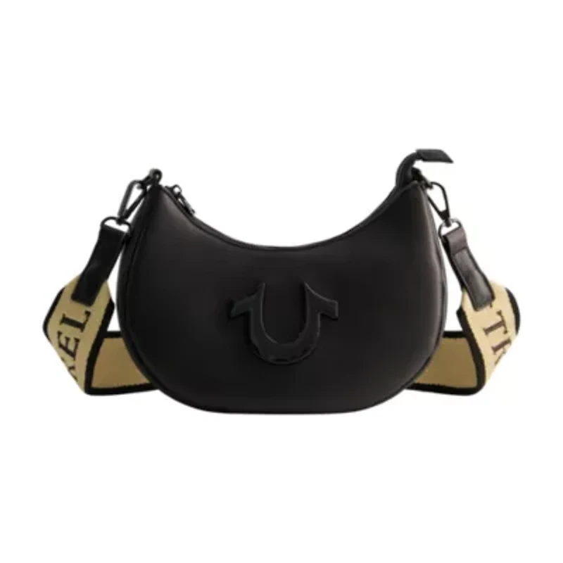 True Religion Logo Strap Crescent Hobo