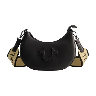 True Religion Logo Strap Crescent Hobo