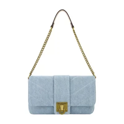 DENIM BRASS HARDWARE FLAP