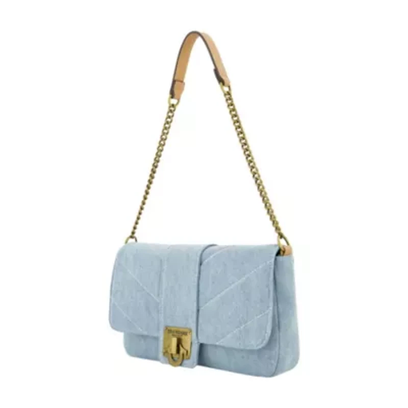 DENIM BRASS HARDWARE FLAP