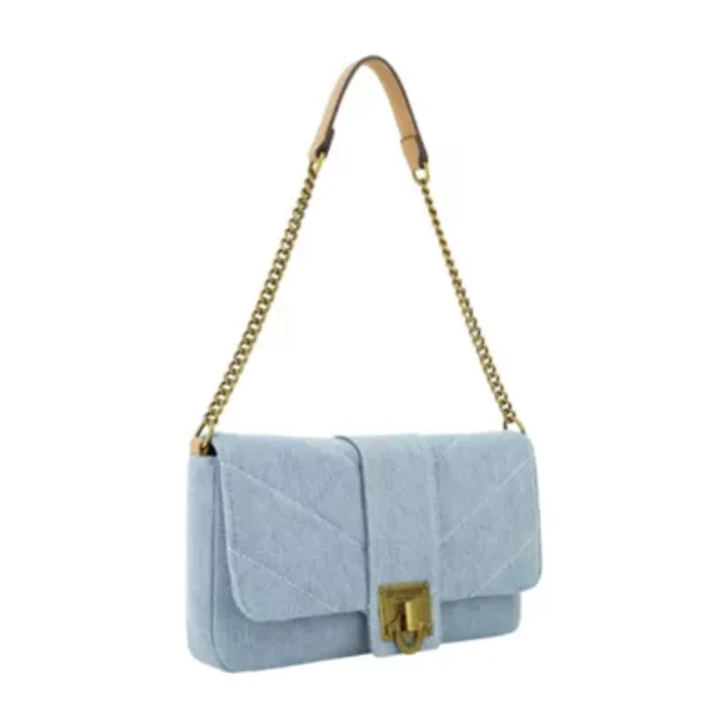 DENIM BRASS HARDWARE FLAP