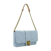 DENIM BRASS HARDWARE FLAP