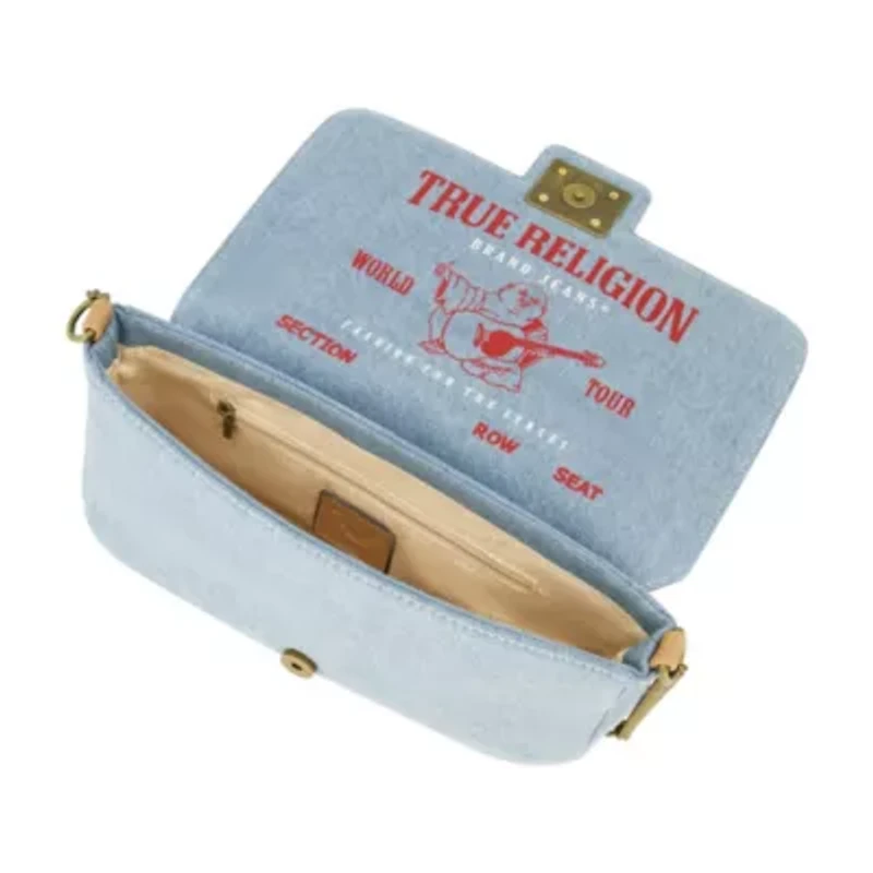 DENIM BRASS HARDWARE FLAP