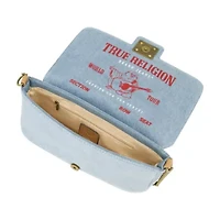 DENIM BRASS HARDWARE FLAP