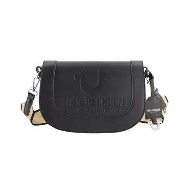 True Religion debossed logo flap shoulder bag