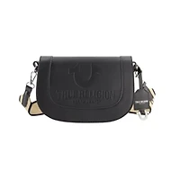 True Religion debossed logo flap shoulder bag