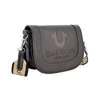 True Religion debossed logo flap shoulder bag