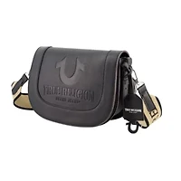 True Religion debossed logo flap shoulder bag