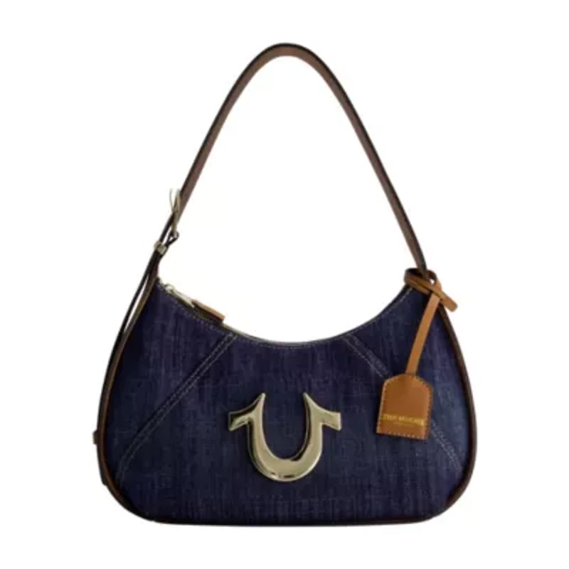 True Religion Metal Horseshoe Denim Hobo