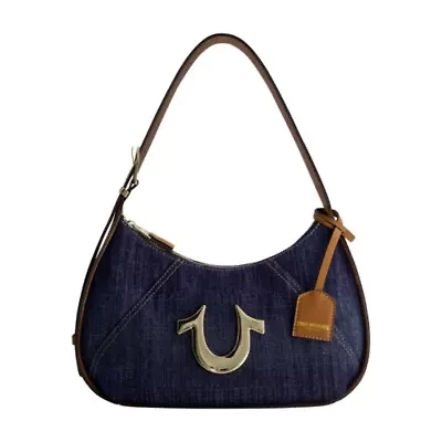 True Religion Metal Horseshoe Denim Hobo