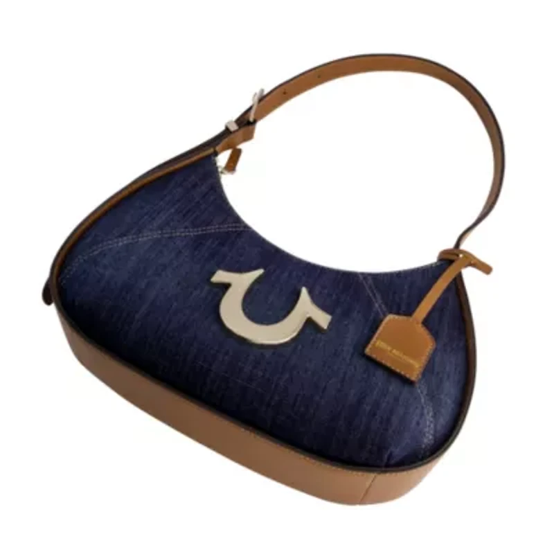 True Religion Metal Horseshoe Denim Hobo