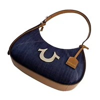 True Religion Metal Horseshoe Denim Hobo