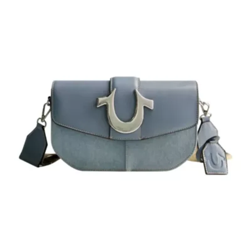 True Religion Denim Saddle Bag with Oversized Horseshoe Logo
