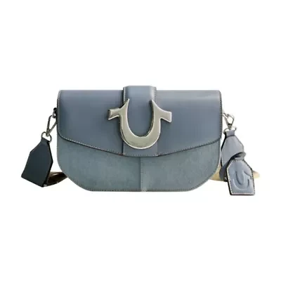 True Religion Denim Saddle Bag with Oversized Horseshoe Logo