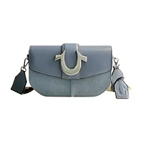 True Religion Denim Saddle Bag with Oversized Horseshoe Logo