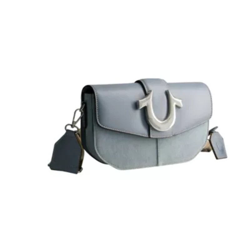 True Religion Denim Saddle Bag with Oversized Horseshoe Logo