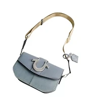True Religion Denim Saddle Bag with Oversized Horseshoe Logo