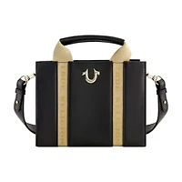 True Religion Licensed Faux Leather Mini Tote Bag with Branded Straps