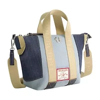 True Religion Licensed Patchwork Denim Tote Bag with Adjustable Strap