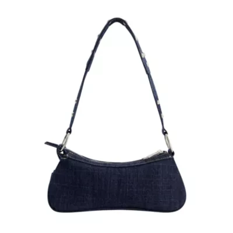 STUDDED HORSESHOE DE True Religion Horseshoe Denim shoulder bag