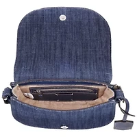 True Religion Studded Horseshoe Denim Flap Bag