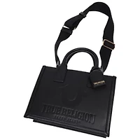 True Religion Debossed Logo Modern Tote with Removable Shoulder Strap