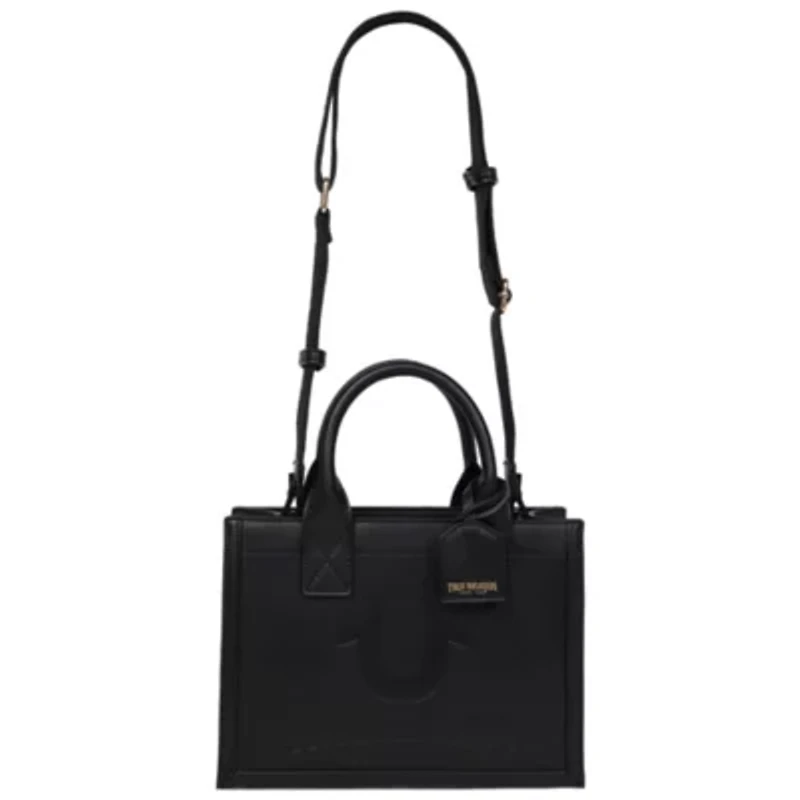 True Religion Debossed Logo Modern Tote with Removable Shoulder Strap