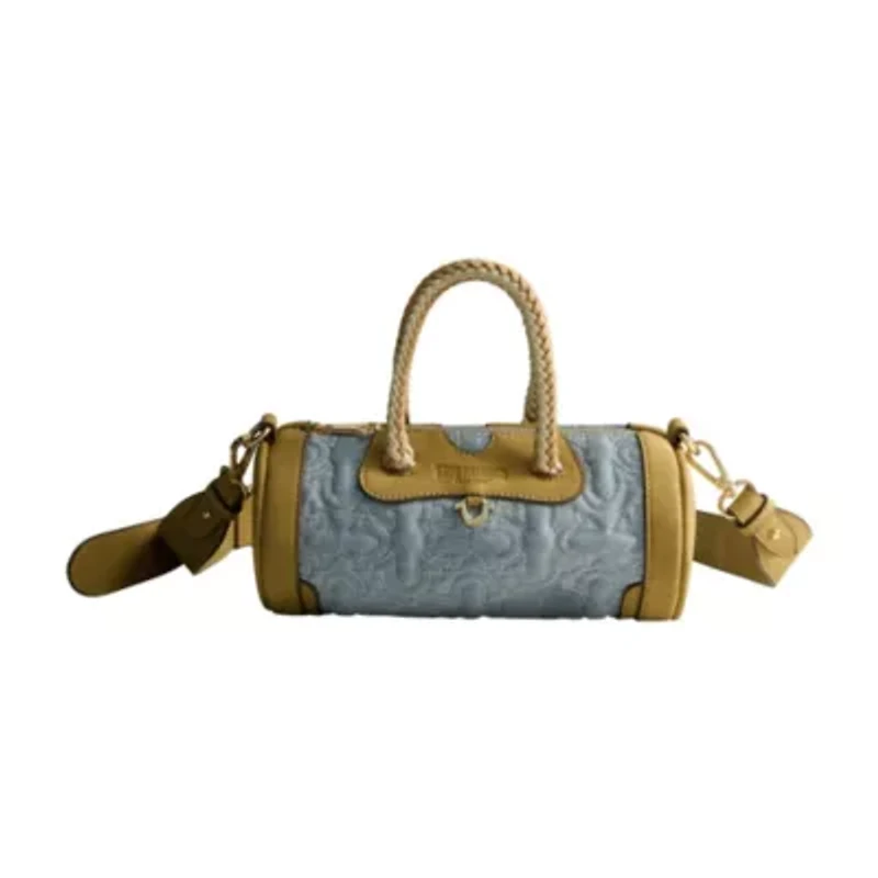 True Religion Quilted Horseshoe Mini Duffel Crossbody Bag