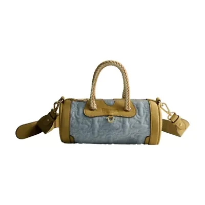 True Religion Quilted Horseshoe Mini Duffel Crossbody Bag