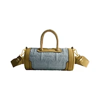 True Religion Quilted Horseshoe Mini Duffel Crossbody Bag