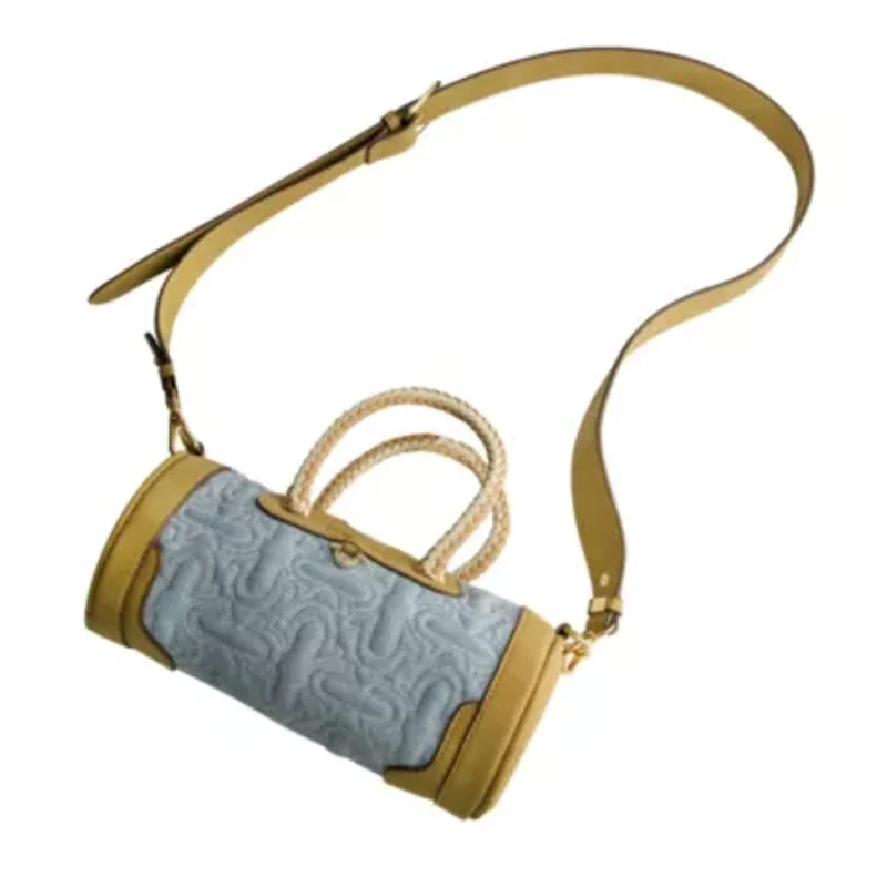 True Religion Quilted Horseshoe Mini Duffel Crossbody Bag
