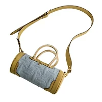 True Religion Quilted Horseshoe Mini Duffel Crossbody Bag