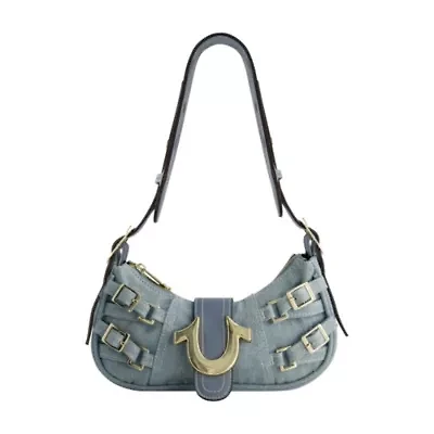True Religion Multi-Strap Denim Shoulder Bag